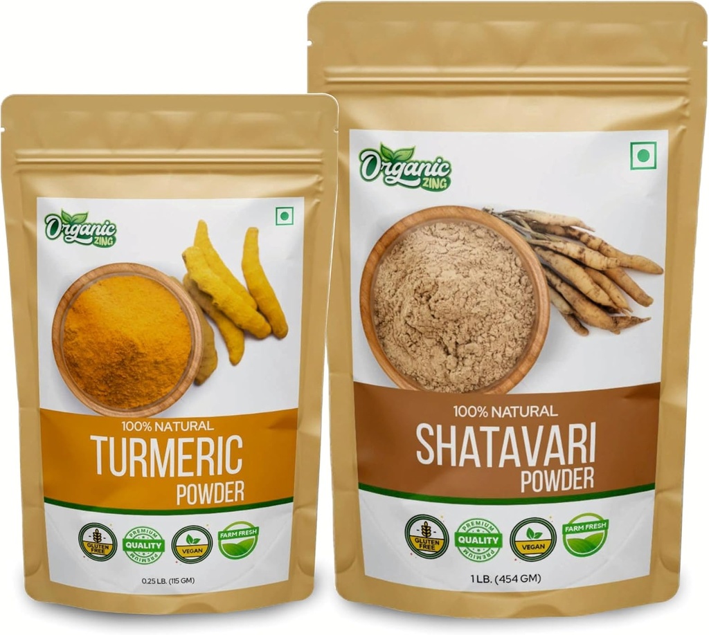 ORGAANINEN ZING Shatavari 454g & kurkumajauhe 115g