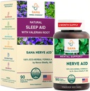 Valerian Root Natural Sleep Aid Formula aikuisille kanssa Organic Skullcap, Lobelia & Lisää - 90 kapselia - Dr. Marco Sikaffy . Sana Herbal
