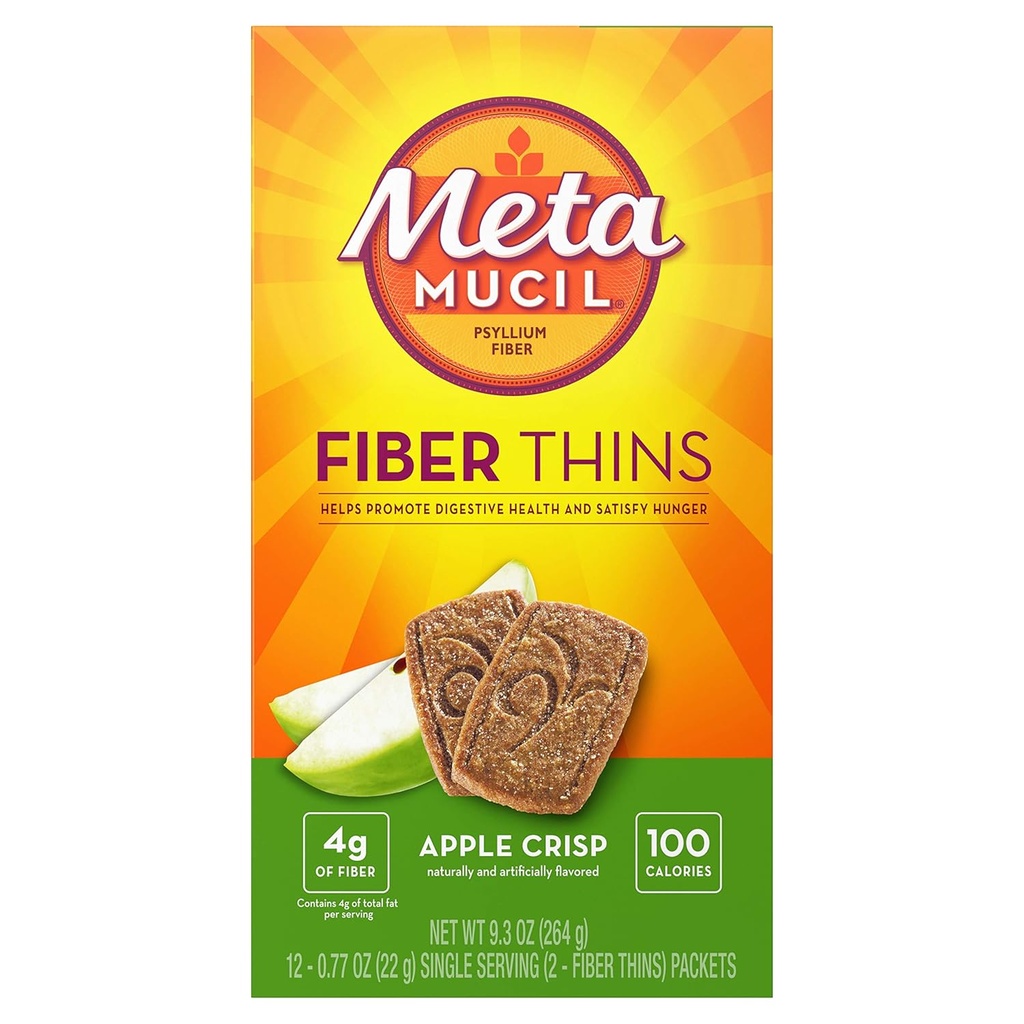 Metamucil Fiber Wafers Apple Crisp 24 Cada (Pacote de 9)