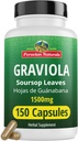 Peruvian Naturals Graviola Soursop Capsules 150 Count - Premium Soursop Extract from Hojas de Guanabana - Non-GMO, Vegan, Gluten-Free 1500 mg High-Potency of Herbal Supplement