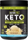 Nature Fuel Keto Meal Pengganti Powder - Gluten Bebas dengan Coconut Oil MCTS dan Grass- Fed Butter - Creamy Vanilla Milkshake - 14 Servis Pantry, 17.1 Fl Oz