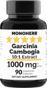 MONOHERB Garcinia Cambogia 1000 mg - 90 Veg Capsules - Công ty xuất xuất xuất cao 10:1