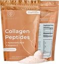 含Hyaluronic Acid和维生素C的Collagen Peptides Powder、水解Collagen Powder、皮肤、毛发和钉螺支持、男女草-Fed Collagen、天然源头、无味16oz