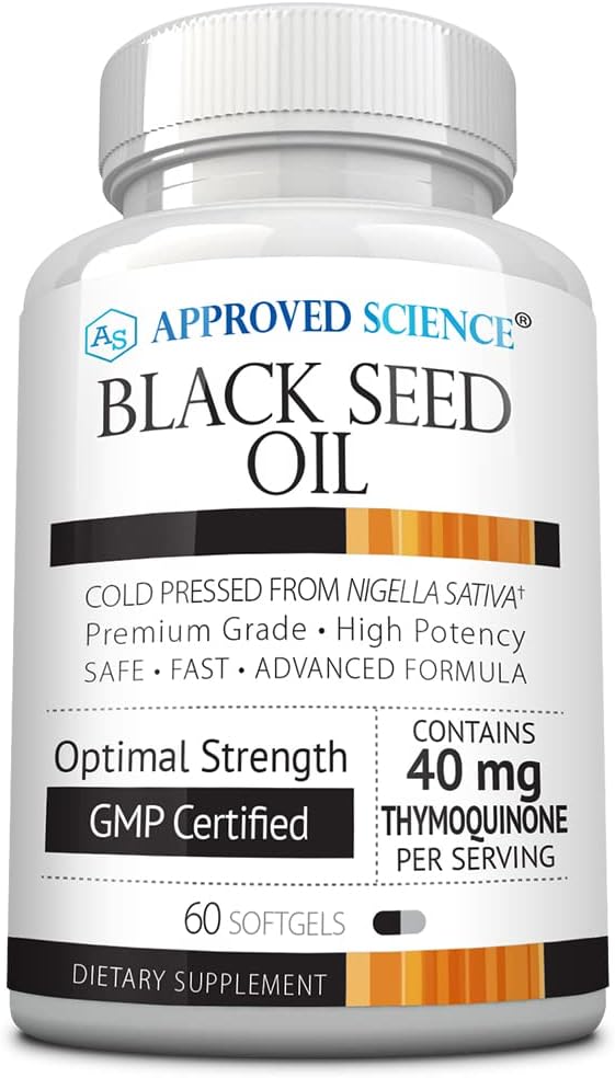 Genehmigte Wissenschaft Schwarzes Seedöl - Kaltgepresstes Nigella Sativa - Boost Immunity, Respiratory, Kognitive und Verdauungsgesundheit - 2% Thymochinon - 1 Flasche - 60 Softgels - Made in USA