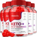 ActivLife Keto ACV Gummies - Active Life Keto Apple Cider Otegar Gummies, ActivLife Keto + ACV Greutate Management Gumies ActiveLife Advanced 1000mg Formula (5 Pack - 300 Gumies)