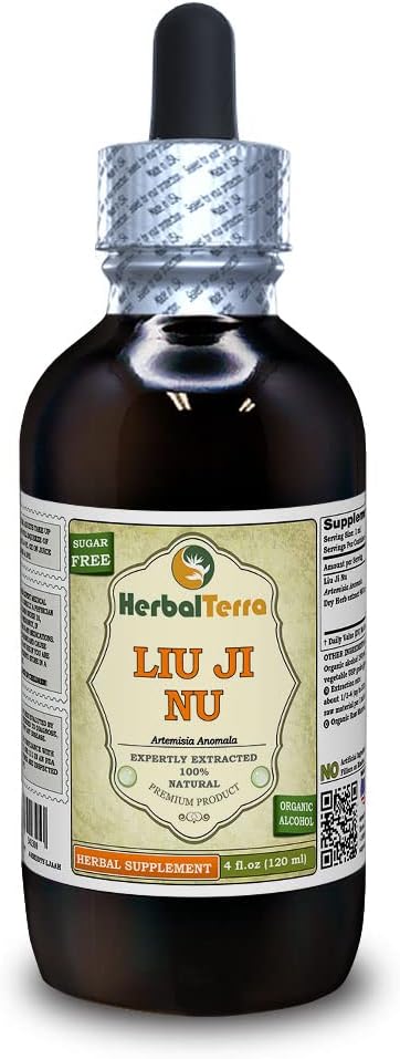 Liu Ji Nu, Artemesia (Artemisia Anomala) Tincture, qarışıq Herb Liquid özü (Brand Adı: HerbalTerra, ABŞ-da Proudly Made) 4 fl.oz (120 ml)