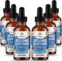 2000MG Liposomal Glutathione Liquid, 98% Absorption, Active Form L-Glutathione Supplement, Vegan Friendly, Powerful Antioxidant Complex for Immune System, Aging Defense, Detox, 12 FL.OZ