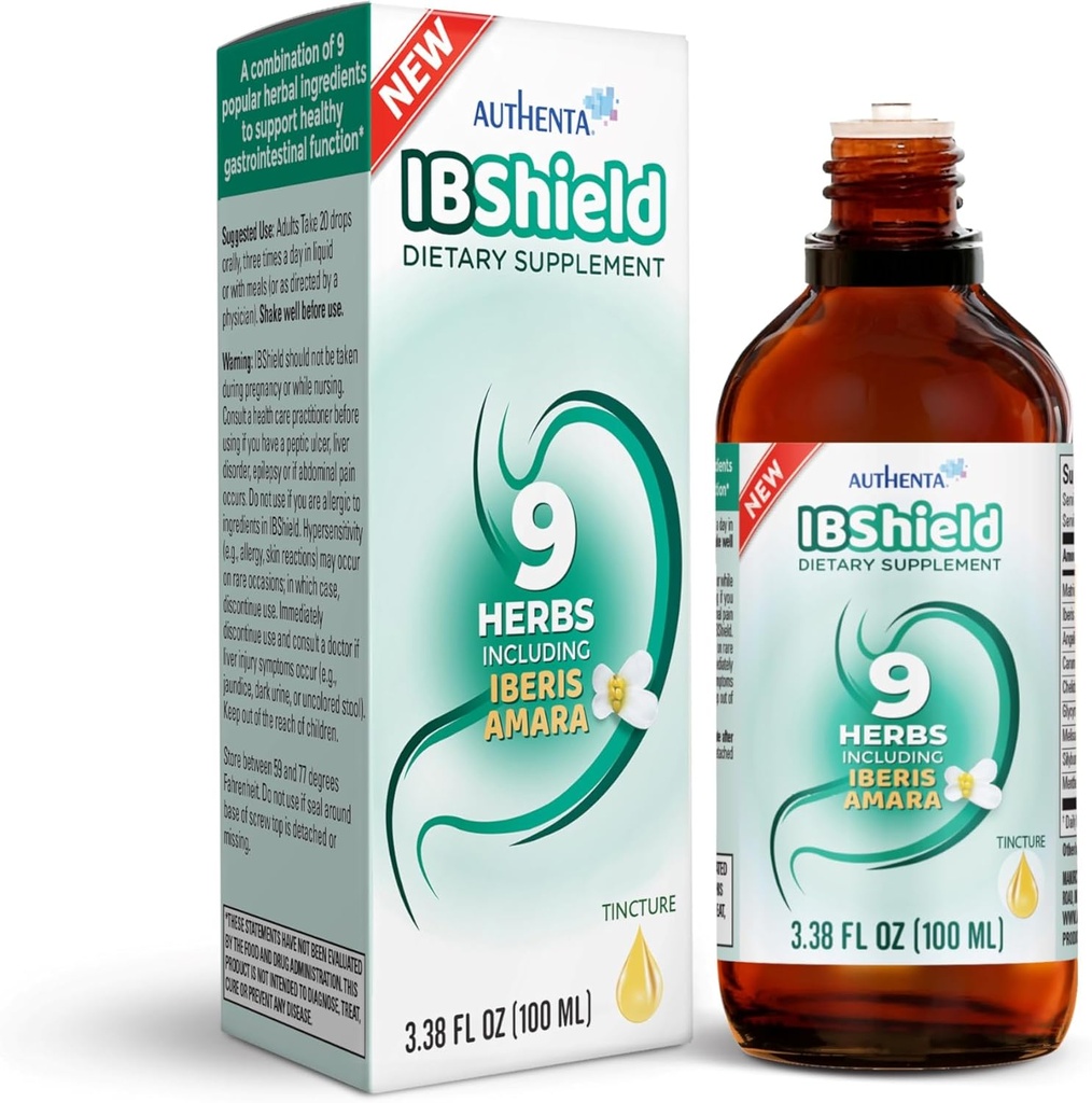 IBShild Tincre 100ml | 6+3-9 Herbs Iberis Amaris, Permit, Chamomil, Lema Balm, Caraway, Licorice, Licice, แองเจลิกา, Cerandine & Mary Thitle | mybuls Servestive Foundation