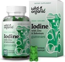 Wild & Organic Iodine Gummies 250 Live - Immune Support Complex w/P properties Iodide - Selenium çinko Iodine Supplement for Immunity & General Support - 60 Vegan, Pectin-Based Gummies