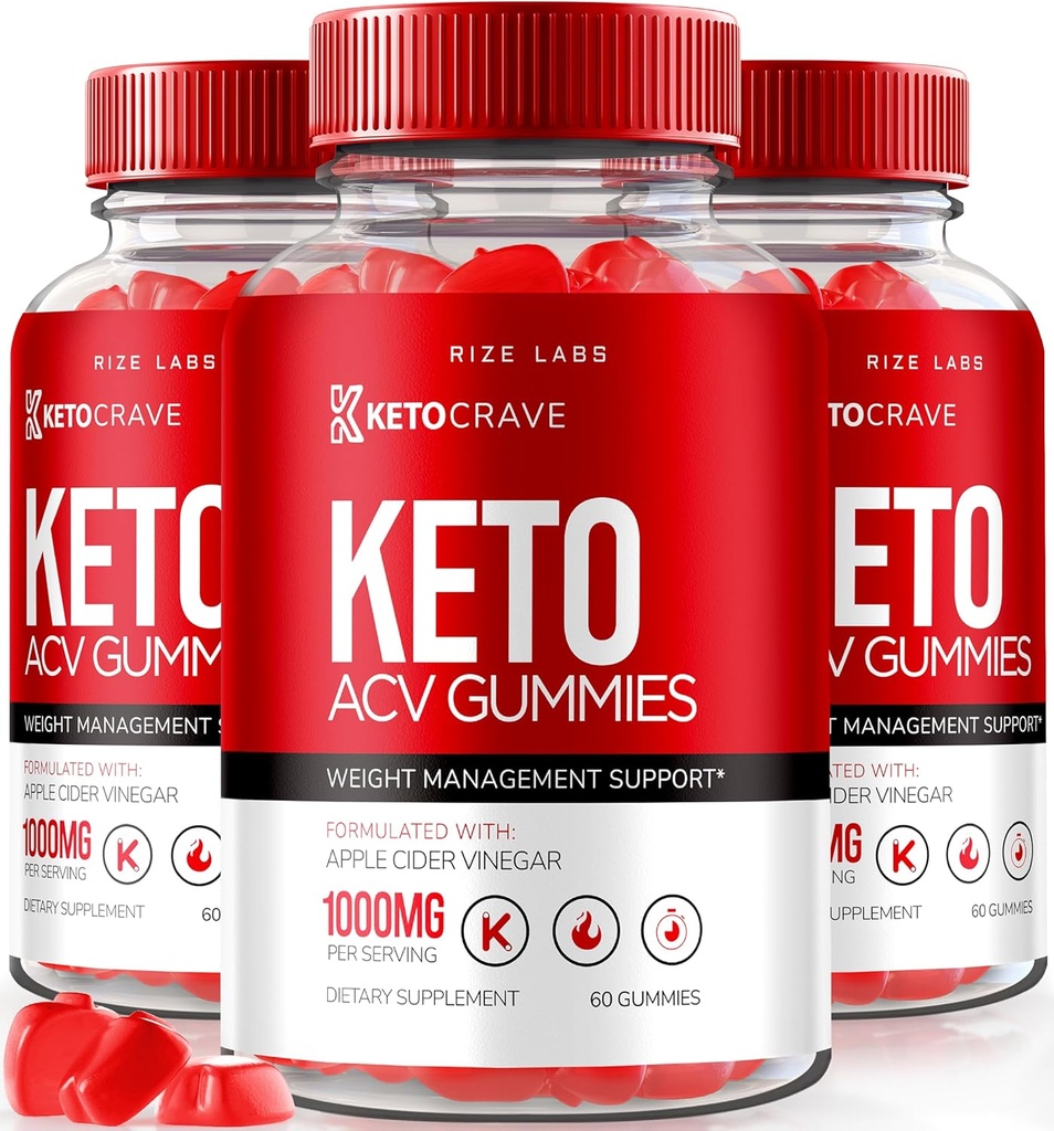 rize labs (Pack of 3 Ketocrave Keto ACV Gummies, for Advanced Weight Loss, Maximum Strength Supplement, Gomitas Reviews (180 Gummies))