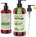 Deley Naturals Dog Fish Oil Islandés 2X Omega - Dog Itching Skin Relief con Omega 3 6 9 para alerxias, abrigo e corazón - Omega 3 aceite de peixe para cans irritación da pel - 16oz Omega Oil para cans feitos en Estados Unidos