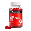 Neutrogena Clear Complexion Antioxidant Gummies s zinkom, Denná starostlivosť o pleť s vitamínom A, C & E pre čistú, zdravú pleť + probiotiká, Jahodová aróma, 60 ot
