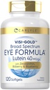 Carlyle Eye Health Supplement | 120 Softgels | with Lutein 40mg, Zeaxanthin, Bilberry and Blueberry | Broad Spectrum Eye Support Vitamins | Non-GMO, Gluten Free Formula