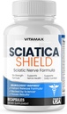 Sciatic Nerve Health Support - 10x Formel Alpha Lipoic Syre Folinsyre, gurkemeje, Glucosamin, MSM, Vitamin B Complex - Made in USA - 60ct