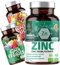 Number One Nutrition N1N Premium Super Ovoce a Veggies Dodatek [40 Celé potraviny, Aloe Vera, Vitaminy] a zinek 50mg [3X Absorpce], 2 balení Bundle