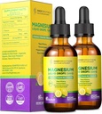 Magnesium Glycinate Liquid Drops 1500mg med Magnesium Citrate & Taurate, L-Theanine, Vitamin D3, B6 - Stöder lugn, sömn, muskelavkoppling, Leg Cramps & Energy, Lemon Flavor, 60mL-2 Pack