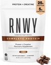 25g Chocolate proteína + 5g Creatina pó, Vegan proteína baseada em plantas com enzimas digestivas para construir e recuperar, 21 Servings