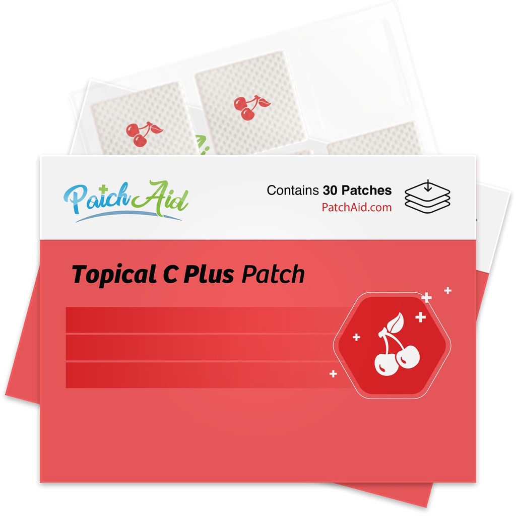 PatchAid C Plus Topical Patch | 2500mg C Immune Support and Antioxidant Complex, 8-Hour Wear & Slow Release, 30 Day Supply