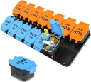 Large 7 Day Pill Organizer, XL AM PM Dua kali sehari Kotak Penyimpanan Obat-obatan, Penginapan Pil Besar 2 Minggu untuk Pil Pil, Persediaan Vitamin, Kasus KB untuk Obat (Blue + Orange)