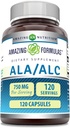 Amazing Formulas ALA / ALC (Alpha Lipoic Acid / Acetyl L- Carnitin) Supplement 124; 750 Mg Per Serving