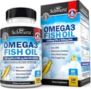 Triple Strength Omega 3 Oil Suplement - 2250mg EPA DHA Omega 3 Fatty Acids from Fresh Wild Caught Fish, Burpless Lemon Flavor Formula Support Eye Health and More, Gluten Free, 180 Softgels
