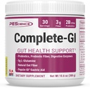 PEScience Full-GI Gut Health Powder, Probióticos para mulleres e homes, encimas dixestivos, fibra prebiótica, L Glutamina, Pepzin GI Zinc Carnosina, Raspberry Flavor, 30 servizos