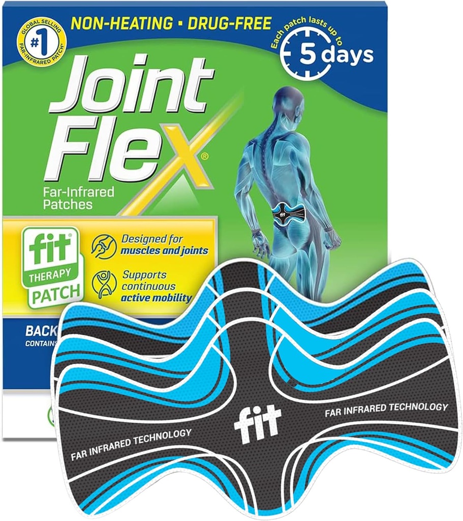 JointFlex FIT Terapie Infraroșu Far Patch pentru Back Inferioară, Suportă Mobilitate activă continuă, până la 5 zile / Patch, Sintetic, Rezistent la apă, Non-Heating, Drug-Free