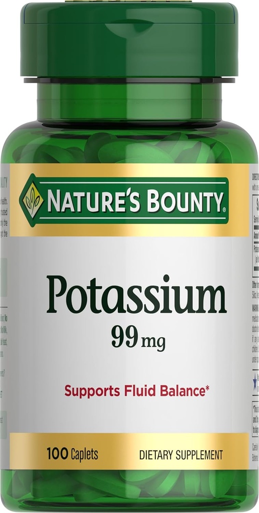 Nature's Bounty Pium 99mg, Supports Fluid Balance and Muscle Activity, Normal Heart funksiyası, Pium Gluconate Dietary, Supplement, Gluten Free, 1 Per Day, 100 Vegetarian Caplets