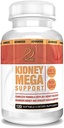 Lleif Kidney Mega support amb 10+ Factors avançats, Boostersy Kidney function, Kidney Netse, No-GMO, Lleis ràpid, fet a EUA, 120 Compte