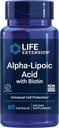 Life Extension Alpha-Lipoic Acid mit Biotin, für Zellschutz, Universal Antioxidans für Leber & Nerve Gesundheit, Glutenfrei, Non-GMO, 60 Kapseln