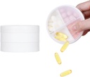 2 Layers Pill Case, KIGI Daily Pill Organizer 8 Compartments 1 Day 4 Times Portable Pill Box Vitamin Organizer for Travel (White 3.1-2Inch)