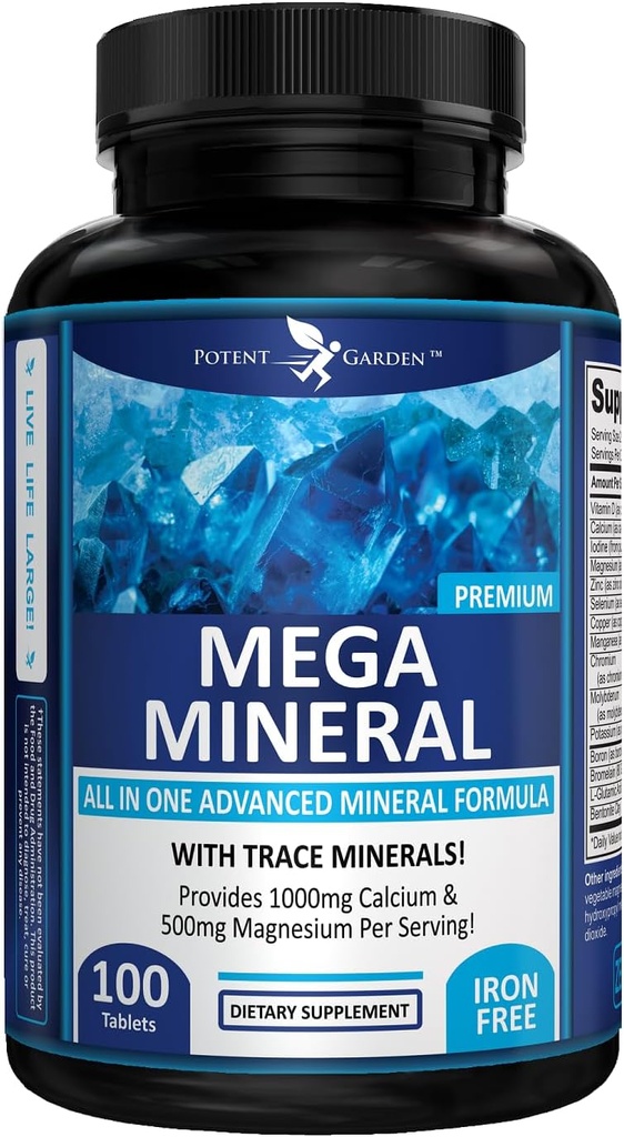 Potassi Boron Selenium & 72 Trace Mines free Calci suplementaris