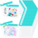24 pezzi sacchetto di sacchetto di pedana con cerniera sacchetto di pedana Reusable Translucent Medicine Organizer Self Sealing Medicine Bag Travel Plastic Pill Bags with Slide Lock Pill Baggies for Pill Storage (Turquoise)