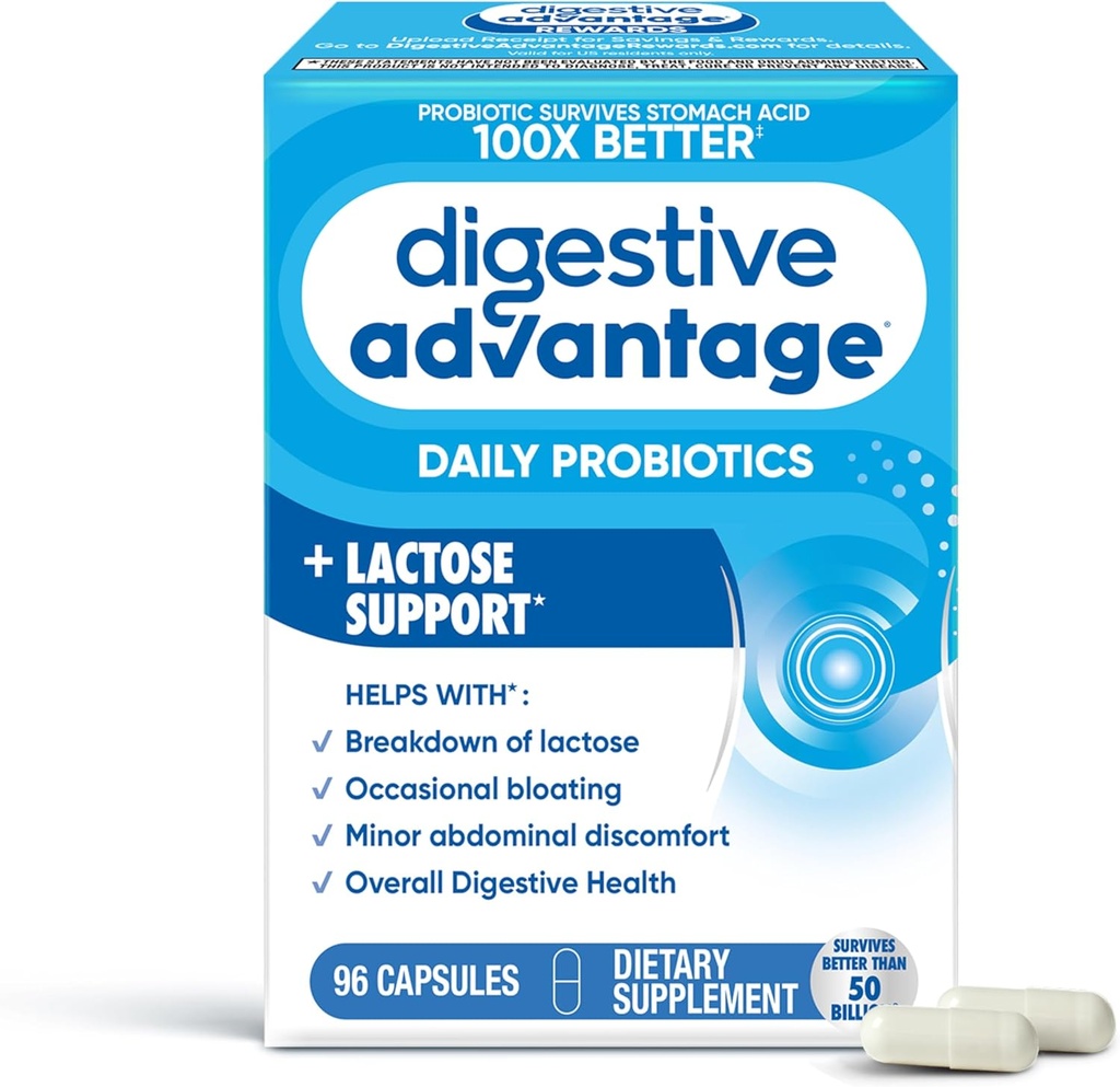 מנהרות ההגנה של Lactose (96 Count in a Box), מסייעות לפרוץ אל Lactose ו Defend Against Digestive Upset, Supports Digestive and Immune Health, CFUs