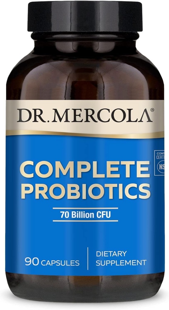 Dr. Mercola Probiotice complete - 90 Servings- Daily Probiotic Supliment - 70 Miliarde CFU - Acid & Bile Resistent - Promovează Digestive Health and Supports Immune System
