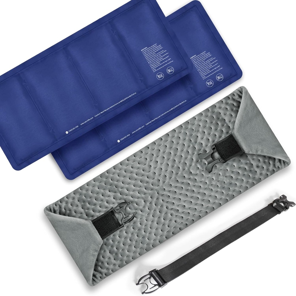 Pacchetto di ghiaccio grande UNCN per lesioni riutilizzabile | 2 Gel Cold Pack per Hip, spalla, sollievo dal dolore posteriore | 24.8×7.9"