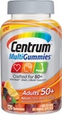 Centrum MultiGummies Adults (120 Count, Natural Cherry, Berry, Orange Flavor) Multivitamin/Multimineral Supplement Gummies, Vitamins B12, D, E, Age 50+