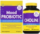 Chooline & Mood Probiotic Bundle Bilion Bitartch 550mg (100 Capsules) Mood Probiotic (60 Capsules). Mendukung Memori, Mood, Kesehatan Otak & Kognitif Boost. *