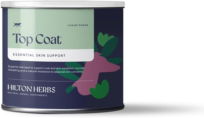 Hilton Herbs Canine Top Coat kiegészítés egészséges bőr és kabát állapot kutyáknál, 4.4 oz Tub