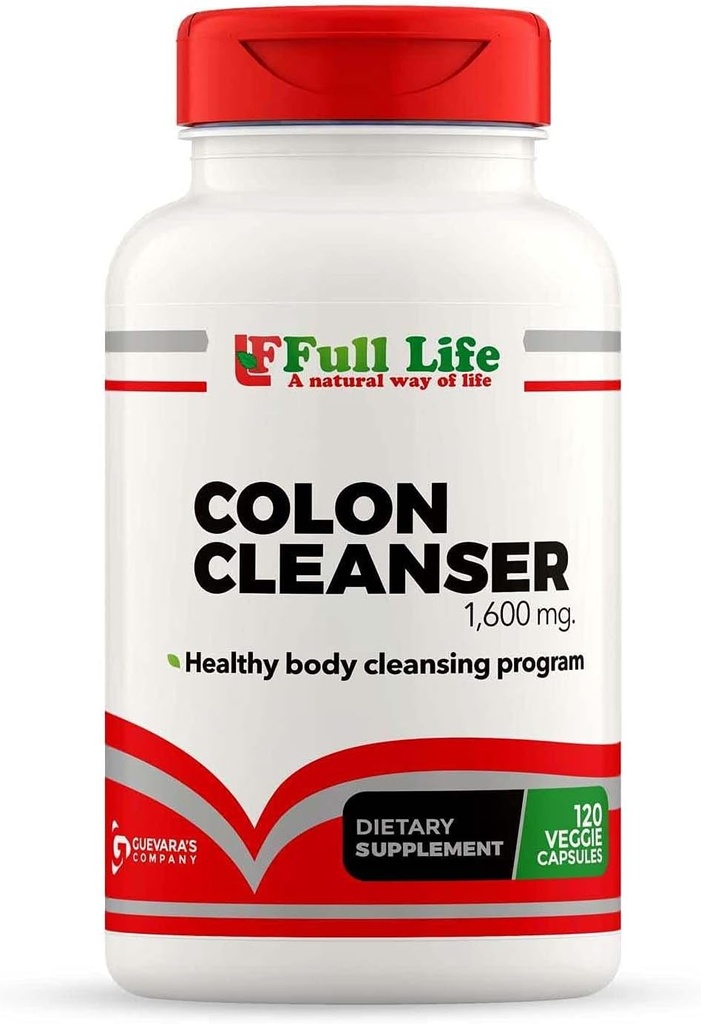 Full Life Colony ניקויser - Herbal Supplement with Cascara Sagrada ו-Senna Leaf - 120 קפסולות Veggie