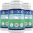 Fórmulas genéticas Nicotinamide 500mg (3-Pack) Vitamina B3 Flush Capsules de niacina gratis para la piel sana - Niacinamide Suplemento Las pastillas ayudan a producir Keratin &amp; Support Skin Cell Health & Energy (300 cápsulas)