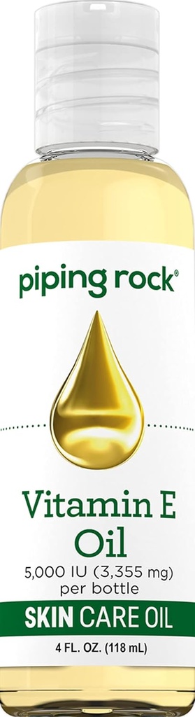 Piping Rock Vitamin E Oil | 5000 IU | 4 fl oz | 피부, 얼굴, 헤어, 네일 | 노러싱 보충교재