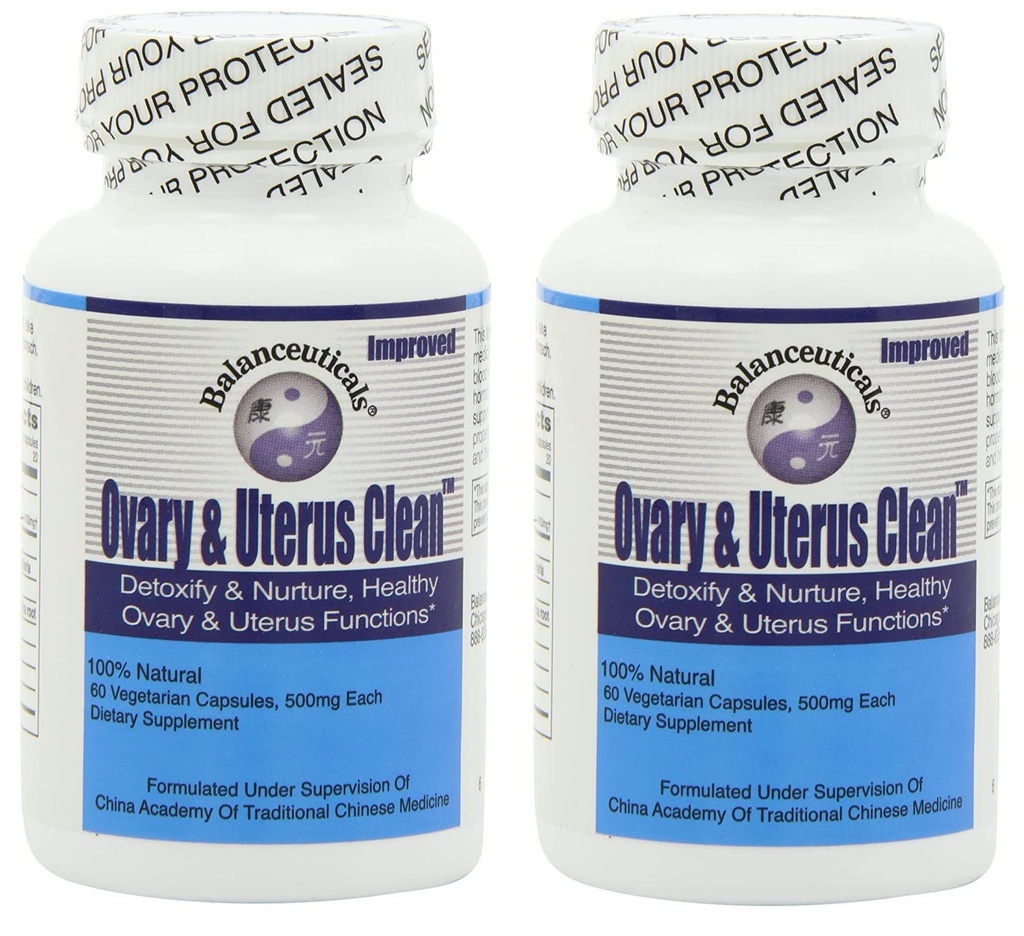 Ovary & Uterus Clean, 500 mg Dietary Supplement Capsules, 60-Count Bottle (Pack of 2)