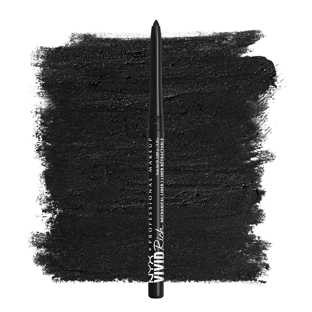 NYX PROFESSIONAL MAKEUP Mechanische Augenstifte,Vivid Rich Mechanisch, Creamy Retractable Eyeliner - Always Onyx, Black Eyeliner
