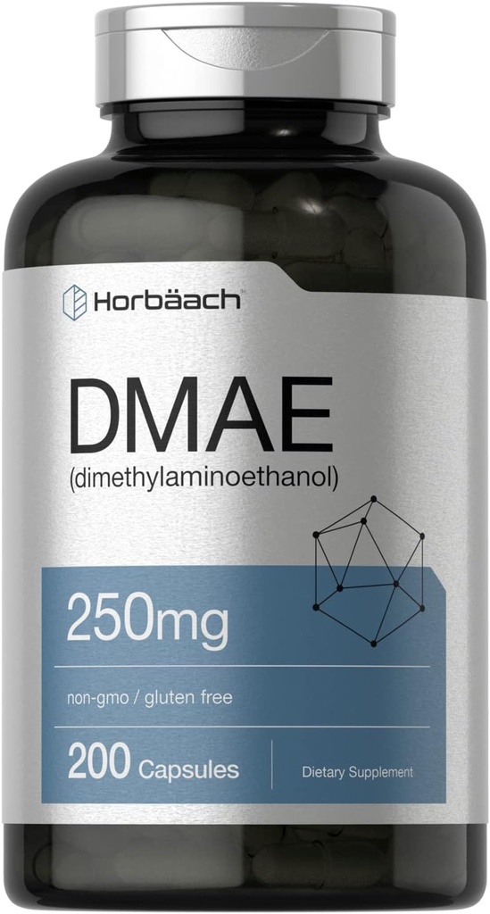 Horbaach DMAE suplementari √ 250mg  2001-200 Capules Nou, Guten Free DMAE bitrate