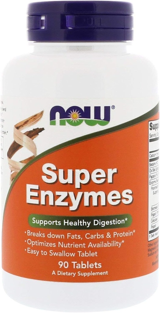 Ara menjars suplementaris, Super Enzymes, formulats amb Bromelin, Ox Bile, Pancrunat i Papain, Super Enzymes, 90 taules