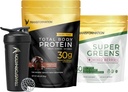 Transformasi Chocolate Protein Powder, Super Greens Superfood Green Juice Powder dan Performance Insulated Shaker Bottle
