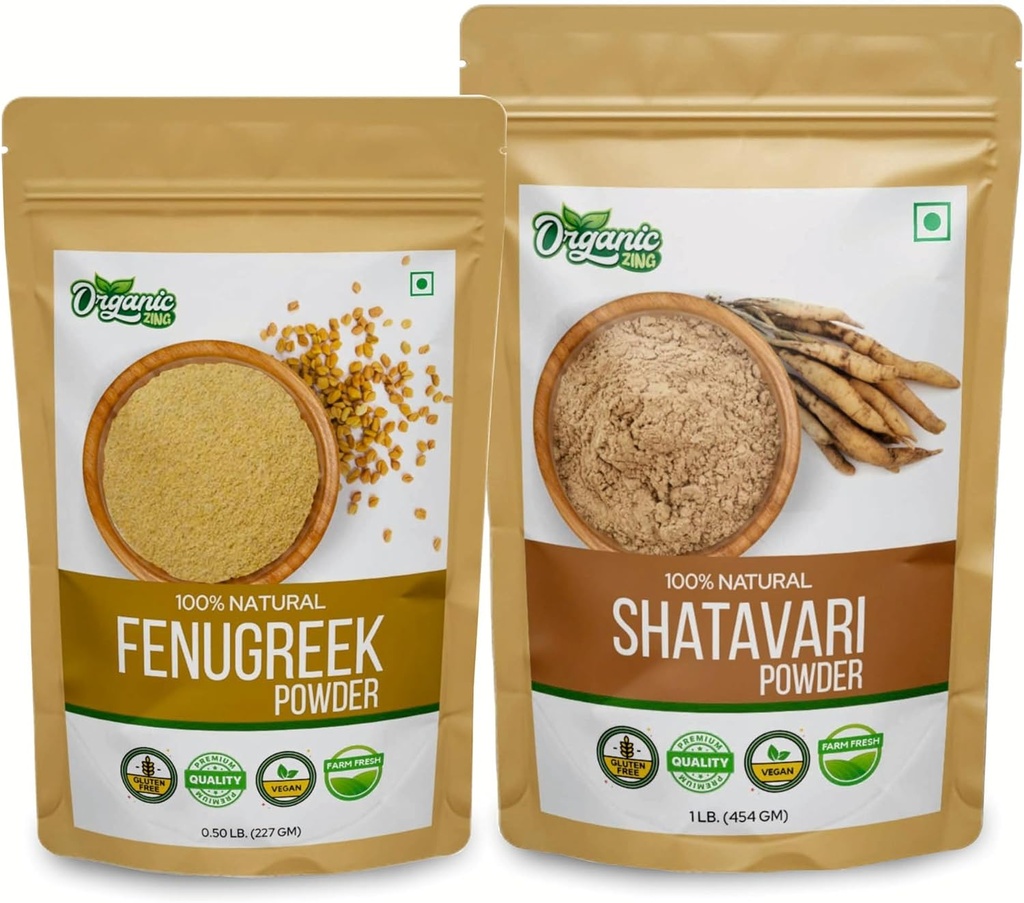 ORGANISCHE ZING Shatavari- 454g & Fenegriek Poeder- 227g