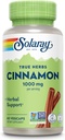 SOLARAY True Herbs Cinnamon Bark 1000mg - Ground Cinnamon papildai - Žolinių parama bendrai gerovei - Ne GMO projektas patikrintas - Vegan Capsules, 60- Dienos garantija - 30 Paslaugos, 60 VegCaps