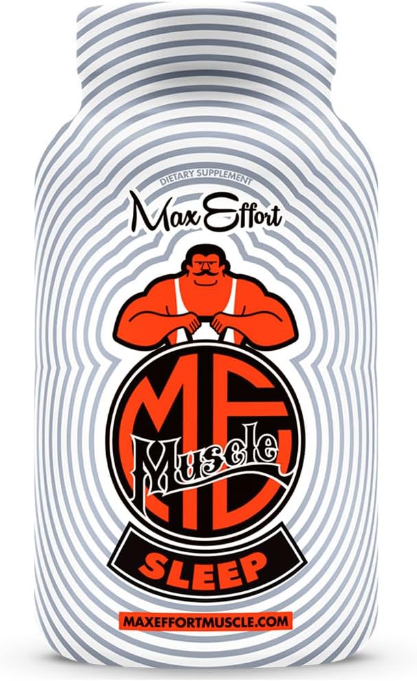 Max Effort Sleep, lo egiteko euskarria 95 MG Magnesium Citrate-rekin, 200 MG L Theanine eta 3 MG Melatonin-ekin, Kalitate Loaren formula, Groggy Side Effects-ik gabe, 60 kapsulak, 30 zerbitzu